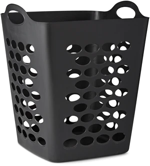 Mainstays Flexible Square Laundry Hamper, Black Plastic Mainstays Flexible Square Laundry Hamper, Black Plastic