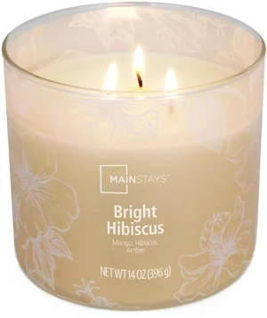 Mainstays 3-Wick Ombre Wrap Bright Hibiscus Scented Candle 14oz Mainstays 3-Wick Ombre Wrap Bright Hibiscus Scented Candle 14oz