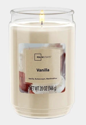 Mainstays Vanilla Single-Wick Scented Glass Jar Candle, 20oz Mainstays Vanilla Single-Wick Scented Glass Jar Candle, 20oz