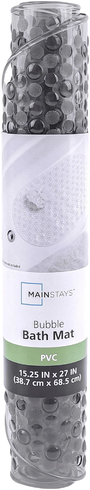 Mainstays Oval Bubble Bathtub Mat 15.25in x 27in, Charcoal Mainstays Oval Bubble Bathtub Mat 15.25in x 27in, Charcoal