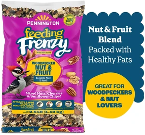 Pennington Feeding Frenzy Woodpecker Nut & Fruit Double Nut Blend Wild Bird Food, 2.5Pounds Pennington Feeding Frenzy Woodpecker Nut & Fruit Double Nut Blend Wild Bird Food, 2.5Pounds