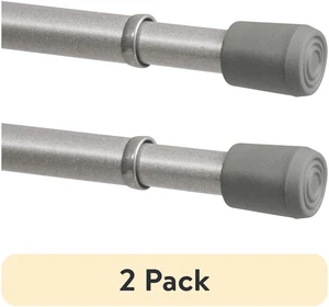 Mainstays Adjustable Spring Tension Curtain Rod 2 Pack, 7/16IN, 18-28IN, Chrome Mainstays Adjustable Spring Tension Curtain Rod 2 Pack, 7/16IN, 18-28IN, Chrome