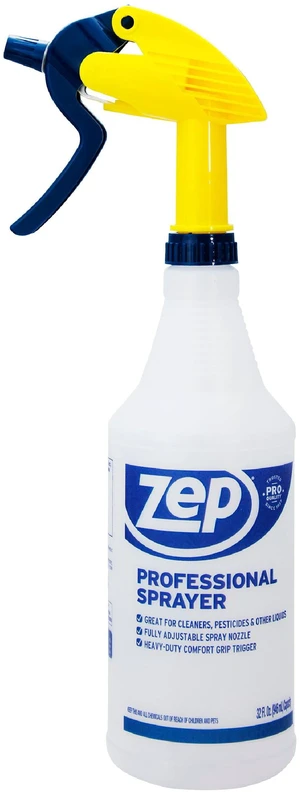 Zep Adjustable Nozzle Spray Bottle, Clear, 32 FL OZ Zep Adjustable Nozzle Spray Bottle, Clear, 32 FL OZ