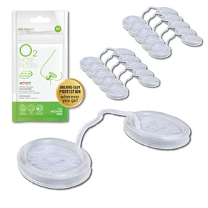 O2 Nose Filters with 3M Filtration - Nasal Screens for Allergies, Dust & Smoke - Drug-Free & Latex-Free Nose Filters - Invisible Allergy Protection (Medium x 10) O2 Nose Filters with 3M Filtration - Nasal Screens for Allergies, Dust & Smoke - Drug-Free & Latex-Free Nose Filters - Invisible Allergy Protection (Medium x 10)