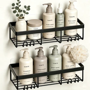 Moforoco Shower Caddy Shelf Organizer Rack, Self Adhesive Black Bathroom Shelves Basket, Home Farmhouse Wall Inside Organization and Storage Decor Rv Accessories, First Camper Apartment Essentials Moforoco Shower Caddy Shelf Organizer Rack, Self Adhesive Black Bathroom Shelves Basket, Home Farmhouse Wall Inside Organization and Storage Decor Rv Accessories, First Camper Apartment Essentials