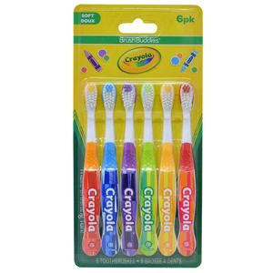 Brush Buddies Crayola Kids Toothbrush Set 6 Pack Soft Bristle Toddler Toothbrush Ages 2+ Small Head Easy Grip Handle Colorful Design Children Toothbrushes Kids Oral Care Daily Use Home Travel Set Brush Buddies Crayola Kids Toothbrush Set 6 Pack Soft Bristle Toddler Toothbrush Ages 2+ Small Head Easy Grip Handle Colorful Design Children Toothbrushes Kids Oral Care Daily Use Home Travel Set