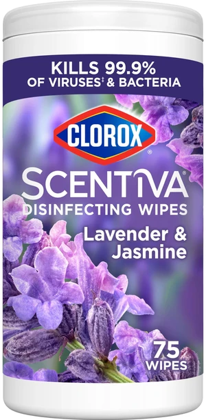 Clorox Scentiva Disinfecting Wipes, Lavender and Jasmine, 75 Ct. Clorox Scentiva Disinfecting Wipes, Lavender and Jasmine, 75 Ct.
