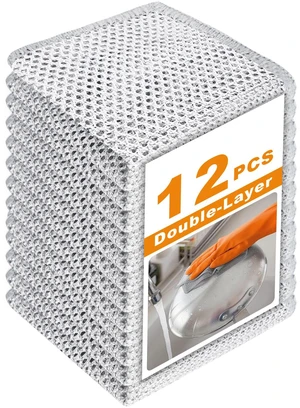 12 Non Scratch Wire Dishcloth, New Upgrade 3-Layer, 7.87" x 7.87" 12 Non Scratch Wire Dishcloth, New Upgrade 3-Layer, 7.87" x 7.87"