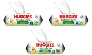 Huggies Natural Care Sensitive Baby Wipes, Unscented, Hypoallergenic, 99% Purified Water, 1 Flip-Top Pack (56 Wipes Total) (Pack of 3) Huggies Natural Care Sensitive Baby Wipes, Unscented, Hypoallergenic, 99% Purified Water, 1 Flip-Top Pack (56 Wipes Total) (Pack of 3)