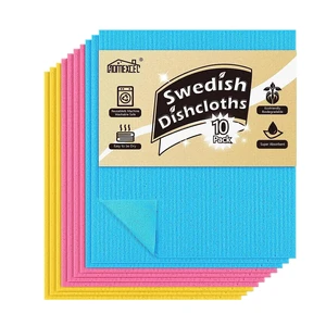 HOMEXCEL 10PK Swedish Dishcloths for Kitchen, Absorbent Dish Cloths, 7x6in HOMEXCEL 10PK Swedish Dishcloths for Kitchen, Absorbent Dish Cloths, 7x6in