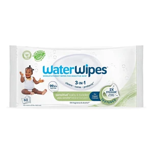 WaterWipes Sensitive+ Baby & Toddler Wipes, 3-In-1 Cleans, Cares, Protects, 99.9% Water, Textured Clean, Unscented & Hypoallergenic, 60 Count (1 Pack) WaterWipes Sensitive+ Baby & Toddler Wipes, 3-In-1 Cleans, Cares, Protects, 99.9% Water, Textured Clean, Unscented & Hypoallergenic, 60 Count (1 Pack)