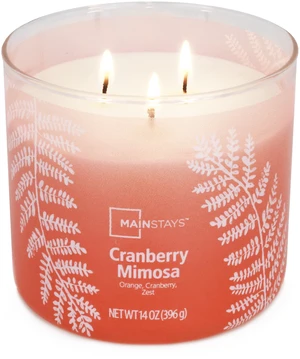 Mainstays 3-Wick Ombre Wrap Cranberry Mimosa Candle, 14 Ounce Mainstays 3-Wick Ombre Wrap Cranberry Mimosa Candle, 14 Ounce