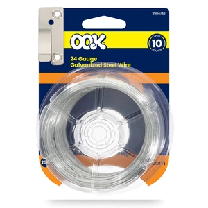 Ook Hanging Wire, 250 ft, 10 lbs, 24 Gauge, Galvanized Steel, Silver Ook Hanging Wire, 250 ft, 10 lbs, 24 Gauge, Galvanized Steel, Silver