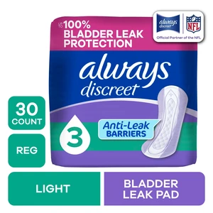 Always Discreet Incontinence Pads for Women, Light Absorbency, Regular Length, Postpartum, 30 Count Always Discreet Incontinence Pads for Women, Light Absorbency, Regular Length, Postpartum, 30 Count