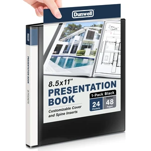 Dunwell Presentation Binder 24-Pocket, 8.5x11 Portfolio Book, Black Dunwell Presentation Binder 24-Pocket, 8.5x11 Portfolio Book, Black