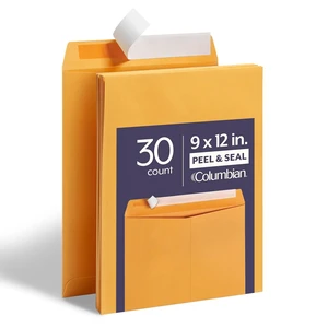 Columbian 9x12 Catalog Envelopes, 30 Pack, Self Seal Closure, Heavyweight 28 lb Paper, Brown Kraft, for Mailing, Filing and Organizing Columbian 9x12 Catalog Envelopes, 30 Pack, Self Seal Closure, Heavyweight 28 lb Paper, Brown Kraft, for Mailing, Filing and Organizing