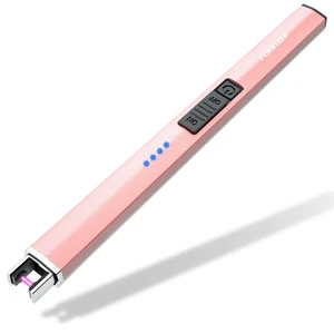 FUKKUDA Electric Candle Lighter with Safety Switch, USB Rechargeable Windproof Flameless Plasma Arc Lighter - Rose Gold FUKKUDA Electric Candle Lighter with Safety Switch, USB Rechargeable Windproof Flameless Plasma Arc Lighter - Rose Gold