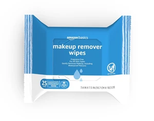 Amazon Basics Makeup Remover Wipes, Fragrance-Free, Alcohol-Free, Gentle Cleansing, Dermatologist Tested, Removes Waterproof Mascara, Resealable, 25 Count, 1-Pack Amazon Basics Makeup Remover Wipes, Fragrance-Free, Alcohol-Free, Gentle Cleansing, Dermatologist Tested, Removes Waterproof Mascara, Resealable, 25 Count, 1-Pack