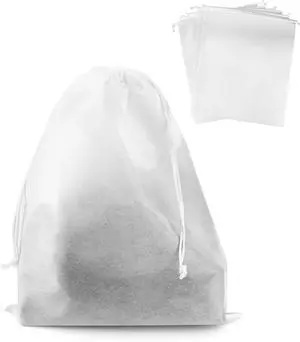 QWORK Drawstring Dust Covers, 6 Pcs Breathable Non-woven Fabric Large Cloth Storage Pouch String Bag for Handbags Purses Shoes QWORK Drawstring Dust Covers, 6 Pcs Breathable Non-woven Fabric Large Cloth Storage Pouch String Bag for Handbags Purses Shoes