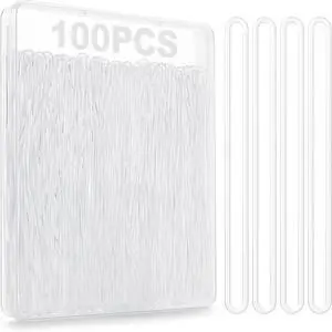100PACK Clear Plastic Luggage Tag Loops -Travel Accessories | 6 Inch Worm Loops for ID Cards, Name Tags, Baggage Identification 100PACK Clear Plastic Luggage Tag Loops -Travel Accessories | 6 Inch Worm Loops for ID Cards, Name Tags, Baggage Identification
