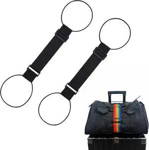 2 PCS Luggage Straps for Suitcase, Luggage Connector Straps,Multi-Functional Adjustable Durable Elastic Straps (Black) 2 PCS Luggage Straps for Suitcase, Luggage Connector Straps,Multi-Functional Adjustable Durable Elastic Straps (Black)