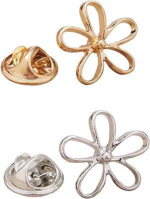6 PCS Daisy Modesty Brooch, Gold & Silver Dainty Floral Lapel Accessory, Decorative Clip for Scarf, Bag and Cardigan 6 PCS Daisy Modesty Brooch, Gold & Silver Dainty Floral Lapel Accessory, Decorative Clip for Scarf, Bag and Cardigan