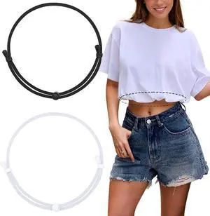 SUOSDEY 2pcs Crop Top Tuck Band Women Adjustable Crop Top Band Elastic Stretch Waist Belt for Tucking Shirt Sweater SUOSDEY 2pcs Crop Top Tuck Band Women Adjustable Crop Top Band Elastic Stretch Waist Belt for Tucking Shirt Sweater