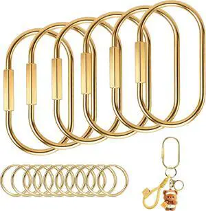 6 Pack Brass Key Rings Bulk, Gold Key Chain Organizer with Secure Screw Lock, Carabiner Keychain Clip for Keys, Purse Bag Charms for Handbags, Key Holder for Men Women - Heavy Duty Key Rings Set 6 Pack Brass Key Rings Bulk, Gold Key Chain Organizer with Secure Screw Lock, Carabiner Keychain Clip for Keys, Purse Bag Charms for Handbags, Key Holder for Men Women - Heavy Duty Key Rings Set