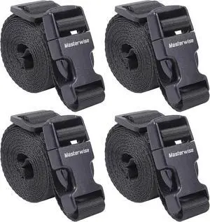 Buckle Straps, Adjustable Nylon Straps, Black 4 Pack (7'x1) | Packing Strap Nylon Travel Belt Nylon Backpack Accessory with Buckle Clips for Suitcases, Packing, Travel, Hiking Buckle Straps, Adjustable Nylon Straps, Black 4 Pack (7'x1) | Packing Strap Nylon Travel Belt Nylon Backpack Accessory with Buckle Clips for Suitcases, Packing, Travel, Hiking