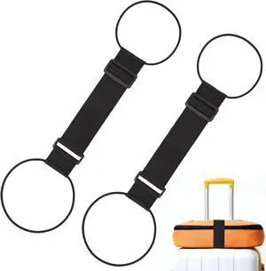 Luggage Connector Straps for Suitcases Adjustable Luggage Straps Black 2pc | Multi-Use Strong Adjustable Durable Quick-Release Suitcase Strap Anti-Slip Lightweight Travel Essentials Luggage Connector Straps for Suitcases Adjustable Luggage Straps Black 2pc | Multi-Use Strong Adjustable Durable Quick-Release Suitcase Strap Anti-Slip Lightweight Travel Essentials