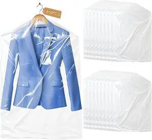 Gretchin 40 Pack Garment Bags - Set of 40, 60x90cm Plastic Dry Cleaning Bags for Hanging Clothes Storage Gretchin 40 Pack Garment Bags - Set of 40, 60x90cm Plastic Dry Cleaning Bags for Hanging Clothes Storage
