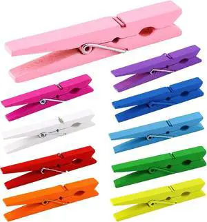 10 Colored Wooden Clothespins 50 PCS, 2.9 Inch Heavy Duty Clothes Pins | Clothes Clips for Hanging Photos, Decor, Crafts & Sealing Snack Bags; Rustproof Springs Ensure Strong Grip & Durability. 10 Colored Wooden Clothespins 50 PCS, 2.9 Inch Heavy Duty Clothes Pins | Clothes Clips for Hanging Photos, Decor, Crafts & Sealing Snack Bags; Rustproof Springs Ensure Strong Grip & Durability.