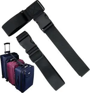 2 Pack Luggage Connector, Straps for Suitcase, Heavy Duty Adjustable Suitcase Belt to Connect 3 Suitcases or Add A Bag (T-Type and Normal, Black) 2 Pack Luggage Connector, Straps for Suitcase, Heavy Duty Adjustable Suitcase Belt to Connect 3 Suitcases or Add A Bag (T-Type and Normal, Black)
