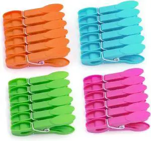 24Pcs Plastic Clothespins, Heavy Duty Laundry Clothespins, Air-Drying Clothing Pin Set, Towel Clips Clothes Pins Spring Clips, Beach Towel Clips 24Pcs Plastic Clothespins, Heavy Duty Laundry Clothespins, Air-Drying Clothing Pin Set, Towel Clips Clothes Pins Spring Clips, Beach Towel Clips