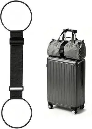 Luggage Straps for Suitcases, Extended Adjustable Luggage Connector Straps, Portable Luggage Attachment Strap, Elastic Loop, Handbag Backpack Fixing Belt for Suitcase Handle (1 Black) Luggage Straps for Suitcases, Extended Adjustable Luggage Connector Straps, Portable Luggage Attachment Strap, Elastic Loop, Handbag Backpack Fixing Belt for Suitcase Handle (1 Black)