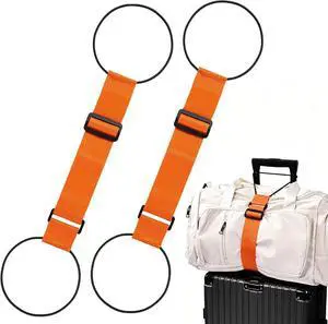 2Pcs Luggage Straps for Suitcases, Adjustable Luggage Connector Straps | Securely Carry Hand Luggage, Hands-Free Travel Essential (Orange) 2Pcs Luggage Straps for Suitcases, Adjustable Luggage Connector Straps | Securely Carry Hand Luggage, Hands-Free Travel Essential (Orange)
