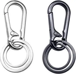 2 Pcs Keychain Clip Key Ring,Metal Carabiner Clips Keyring Keychains Chain Holder Organizer for Car and Keys Finder 2 Pcs Keychain Clip Key Ring,Metal Carabiner Clips Keyring Keychains Chain Holder Organizer for Car and Keys Finder