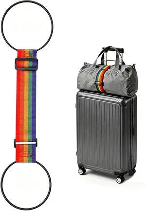 Luggage Straps for Suitcases, Extended Adjustable Luggage Connector Straps, Portable Luggage Attachment Strap, Elastic Loop, Handbag Backpack Fixing Belt for Suitcase Handle (1 Colorful) Luggage Straps for Suitcases, Extended Adjustable Luggage Connector Straps, Portable Luggage Attachment Strap, Elastic Loop, Handbag Backpack Fixing Belt for Suitcase Handle (1 Colorful)