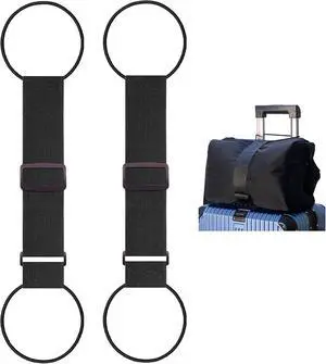 Luggage Straps for Suitcases, 2-Piece Black | High elasticity luggage strap, suitable for luggage, can securely fasten carry on luggage to the luggage handle. Luggage Straps for Suitcases, 2-Piece Black | High elasticity luggage strap, suitable for luggage, can securely fasten carry on luggage to the luggage handle.