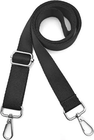 1" Wide Purse Straps Replacement Crossbody Bags Shoulder Guitar Strap for Handbags Sports Laptop Duffel Canvas Camera Bag - Black Belt,Silver Clips 1" Wide Purse Straps Replacement Crossbody Bags Shoulder Guitar Strap for Handbags Sports Laptop Duffel Canvas Camera Bag - Black Belt,Silver Clips