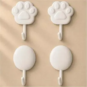 Damage Free Adhesive Hooks for Hanging, 4 White Stick on Wall Hooks | No Drill Design Holds up to 4 lb for Towels, Keys, Bags and Pet Leashes in Bathrooms, Kitchens, Entryways and Bedrooms Damage Free Adhesive Hooks for Hanging, 4 White Stick on Wall Hooks | No Drill Design Holds up to 4 lb for Towels, Keys, Bags and Pet Leashes in Bathrooms, Kitchens, Entryways and Bedrooms