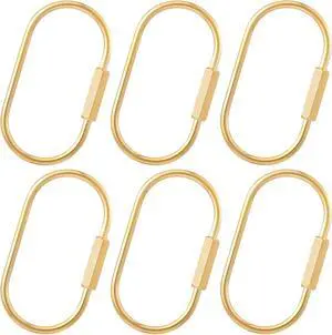 6PCS Brass Key Ring with Screw Lock, Carabiner Keychain Clip 6PCS Brass Key Ring with Screw Lock, Carabiner Keychain Clip