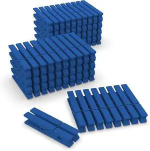 100 Pcs Blue Clothes pins - 2.9 Inch Wooden Clothespins Cheer Clips | Vibrant for Crafts Classroom Decorations Clothing Pictures Laundry Solid Wood No Splinters FadeProof 100 Pcs Blue Clothes pins - 2.9 Inch Wooden Clothespins Cheer Clips | Vibrant for Crafts Classroom Decorations Clothing Pictures Laundry Solid Wood No Splinters FadeProof