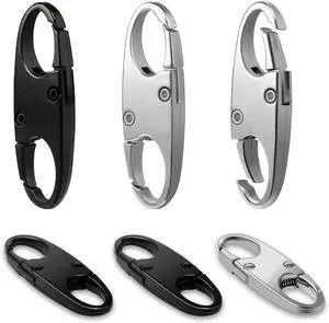 CooBigo 6pcs Anti Theft Zipper Lock Small Carabiner Clip for Luggage | Zinc Alloy Double Opening Zipper Pull Clip for Keychain Charm, Luggage, Bag Pull Replacement, Travel & Camping Silver & Black CooBigo 6pcs Anti Theft Zipper Lock Small Carabiner Clip for Luggage | Zinc Alloy Double Opening Zipper Pull Clip for Keychain Charm, Luggage, Bag Pull Replacement, Travel & Camping Silver & Black