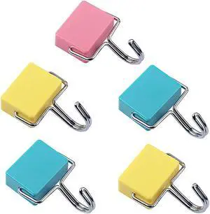 DDJYP Pack of 5 Creative Super Strong Magnetic Hooks, Colorful Heavy Duty Powerful Magnetic Hooks DDJYP Pack of 5 Creative Super Strong Magnetic Hooks, Colorful Heavy Duty Powerful Magnetic Hooks
