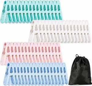 RAINFLOW 60 PCS Colorful Clothes Pins - 4 Colors Small Plastic Clothespins | Reusable Spring Clips with Black Storage Bag, Small Clothes Pin for Laundry Drying Clothes, Towels, Socks Home Use RAINFLOW 60 PCS Colorful Clothes Pins - 4 Colors Small Plastic Clothespins | Reusable Spring Clips with Black Storage Bag, Small Clothes Pin for Laundry Drying Clothes, Towels, Socks Home Use