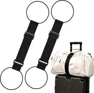 2Pcs Luggage Straps for Suitcases, Adjustable Luggage Connector Straps | Securely Carry Hand Luggage, Hands-Free Travel Essential (Black) 2Pcs Luggage Straps for Suitcases, Adjustable Luggage Connector Straps | Securely Carry Hand Luggage, Hands-Free Travel Essential (Black)