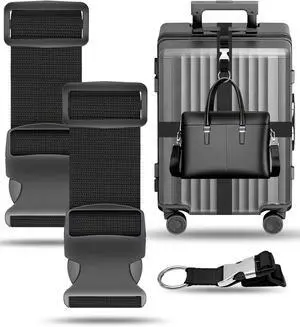 BILIONE 3Pcs Luggage Straps Set - 2 Suitcase Straps 70'' Long and 1 Add A Bag Strap, Adjustable Luggage Identifiers Nylon Travel Belt BILIONE 3Pcs Luggage Straps Set - 2 Suitcase Straps 70'' Long and 1 Add A Bag Strap, Adjustable Luggage Identifiers Nylon Travel Belt