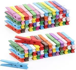 100pcs Colored Clothespins Wooden Heavy Duty Clothes Pins with Strength Spring - Wood Clips for Crafts Pictures Classroom Photos, 3inch, Random Colors 100pcs Colored Clothespins Wooden Heavy Duty Clothes Pins with Strength Spring - Wood Clips for Crafts Pictures Classroom Photos, 3inch, Random Colors