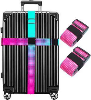 Luggage Straps for Suitcases TSA Approved Easy Pack Organized Suitcase Strap, Luggage Strap, Luggage Belt Strap, Bag Straps for Luggage. Buckle Straps Travel Accessories (Gradient Dot) Luggage Straps for Suitcases TSA Approved Easy Pack Organized Suitcase Strap, Luggage Strap, Luggage Belt Strap, Bag Straps for Luggage. Buckle Straps Travel Accessories (Gradient Dot)